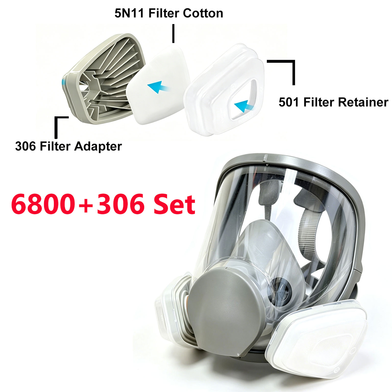 306 Filtre Adaptörlü 6800 Tam  - Dust Mask Construction incelemesi ve fiyatı
